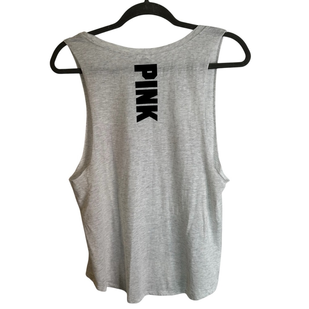 PINK Victoria's Secret Gray Tank with Red, Silver, and Blue Sequins Size Small - Picture 4 of 6
